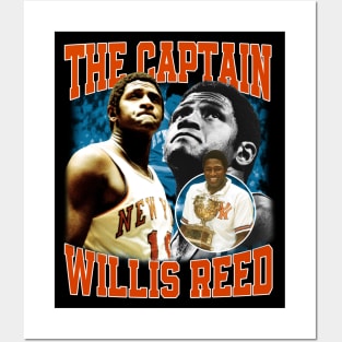 Willis Reed The Captain Basketball Legend Signature Vintage Retro 80s 90s Bootleg Rap Style Posters and Art